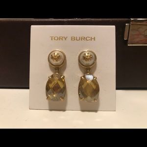 Tori Burch Epoxy Pearl Stone Earrings